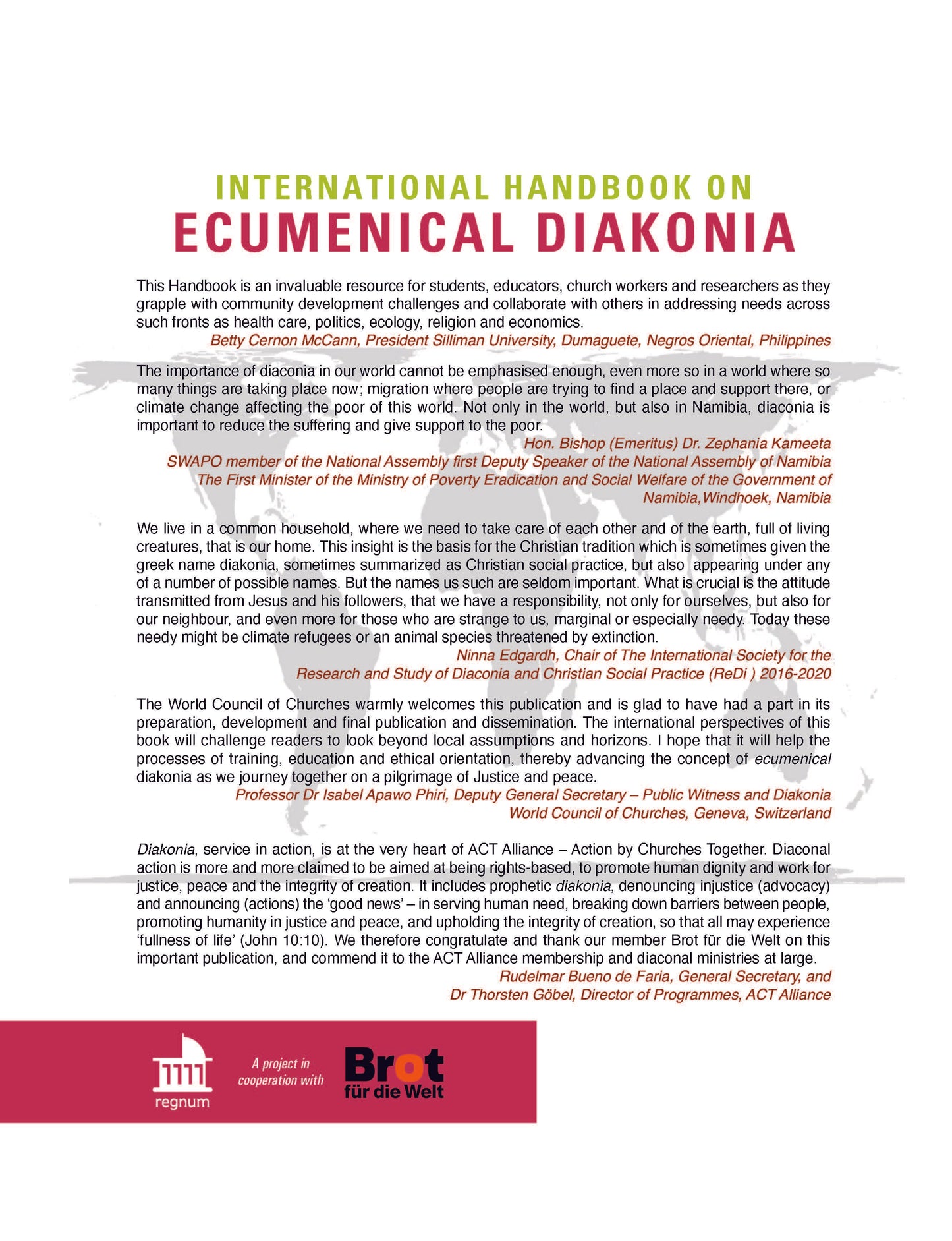 International Handbook on Ecumenical Diakonia